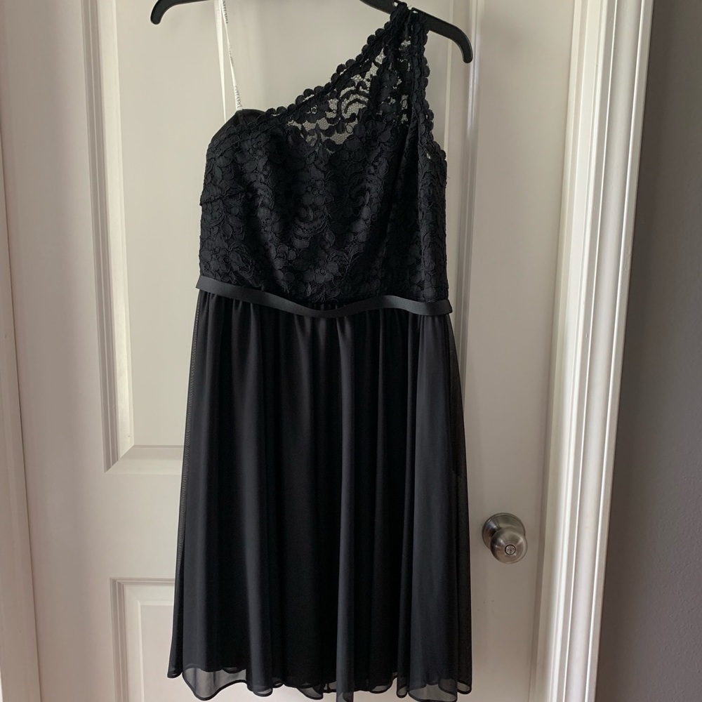 Black, one shoulder dress